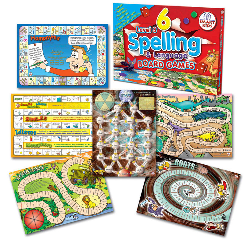 6 Spelling Board Games Level 3 - BlueFountain